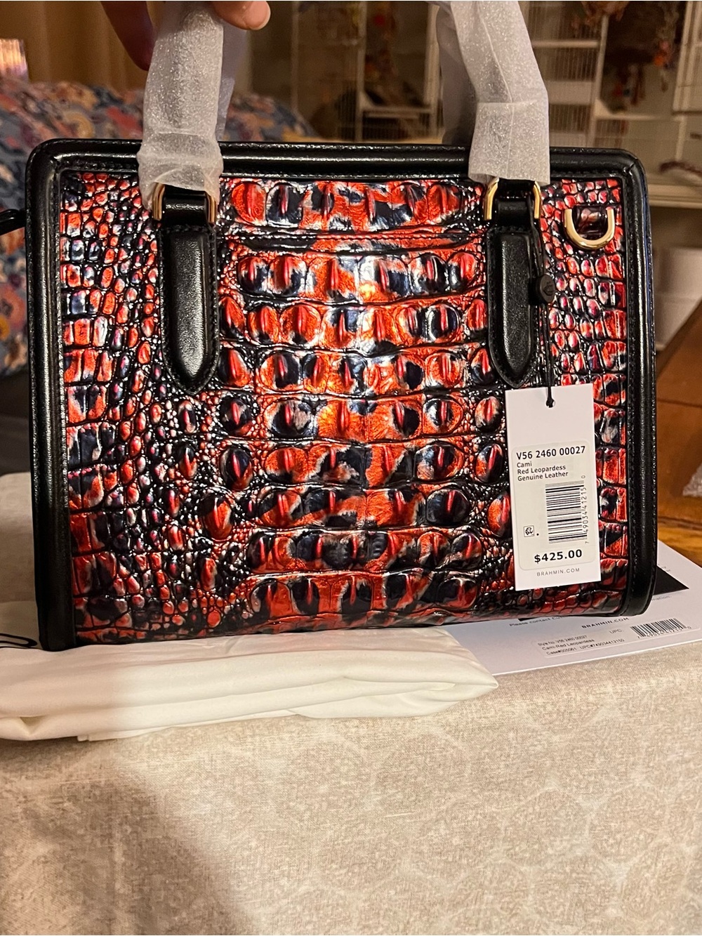 NWT Brahmin Cami Red Leopardess Satchel - Picture 6 of 10